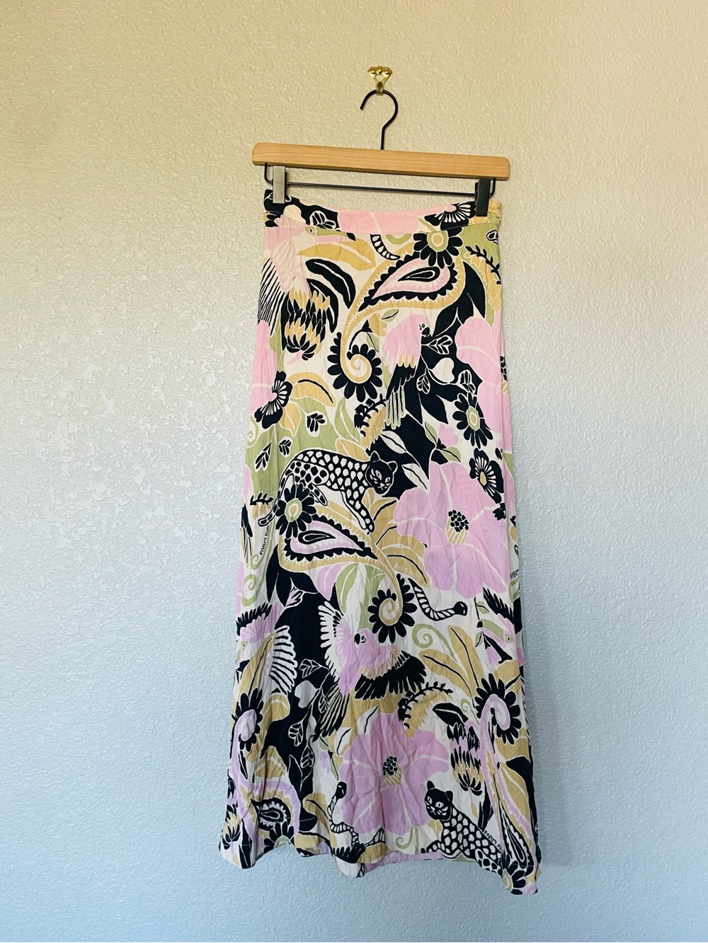 Farm Rio Vintage Forest Sand Slip Skirt